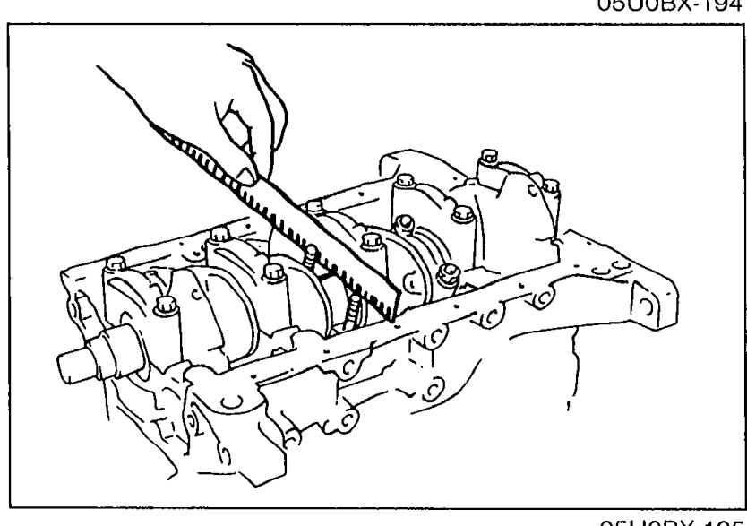 Measuring connecting rod bearing oil clearance with Plastigage, with the connecting rod cap installed on the crankshaft journal.