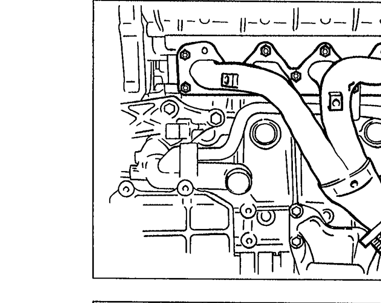 Exhaust manifold installed on the cylinder head.