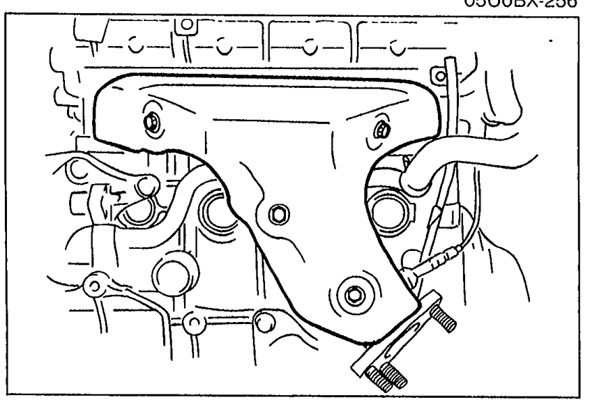 Exhaust manifold insulator (heat shield) installed over the exhaust manifold.