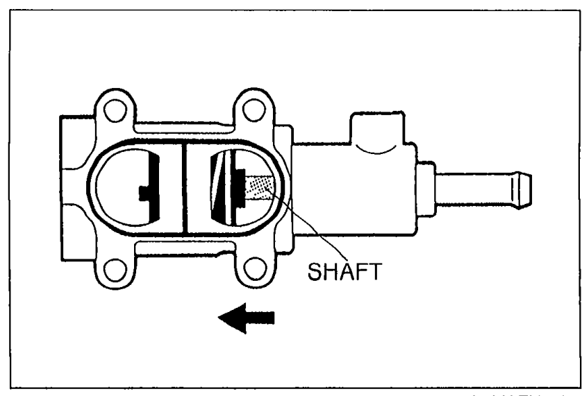 Air valve component shown with an arrow indicating shaft movement direction. Callout 'SHAFT' identifies the shaft to mark during the cold inspection.
