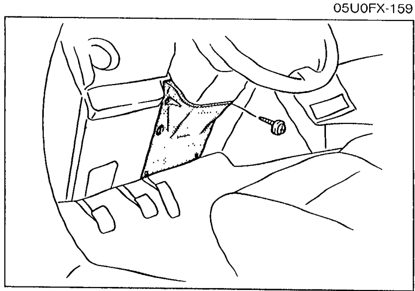 Photo showing removal of the undercover under the dashboard/footwell area to access the circuit opening relay.