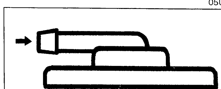 Line drawing of the two-way check valve with arrows showing installation direction. Port B is labeled on the left and port A is labeled on the right with arrows showing airflow direction. Caption above figure: INSTALLATION DIRECTION.