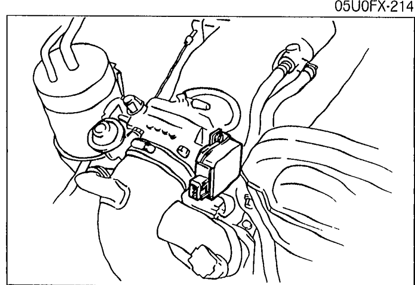 Close-up photo of the throttle sensor in its installed position on the throttle body.