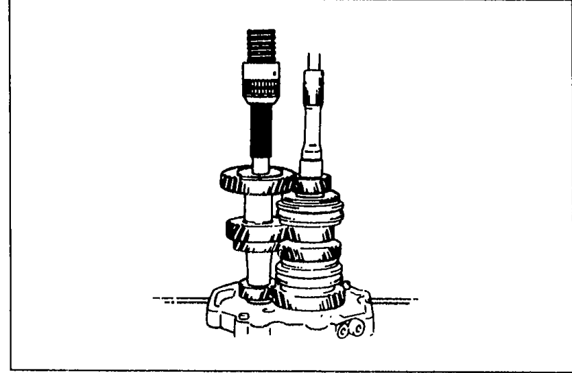 Pressing operation showing a suitable bar being used to press the countershaft into the bearing housing on a press fixture.