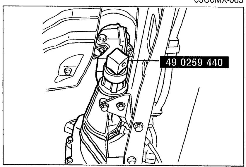 Use of SST 49 0259 440 inserted into the transmission extension housing to prevent oil leakage after the propeller shaft is removed.