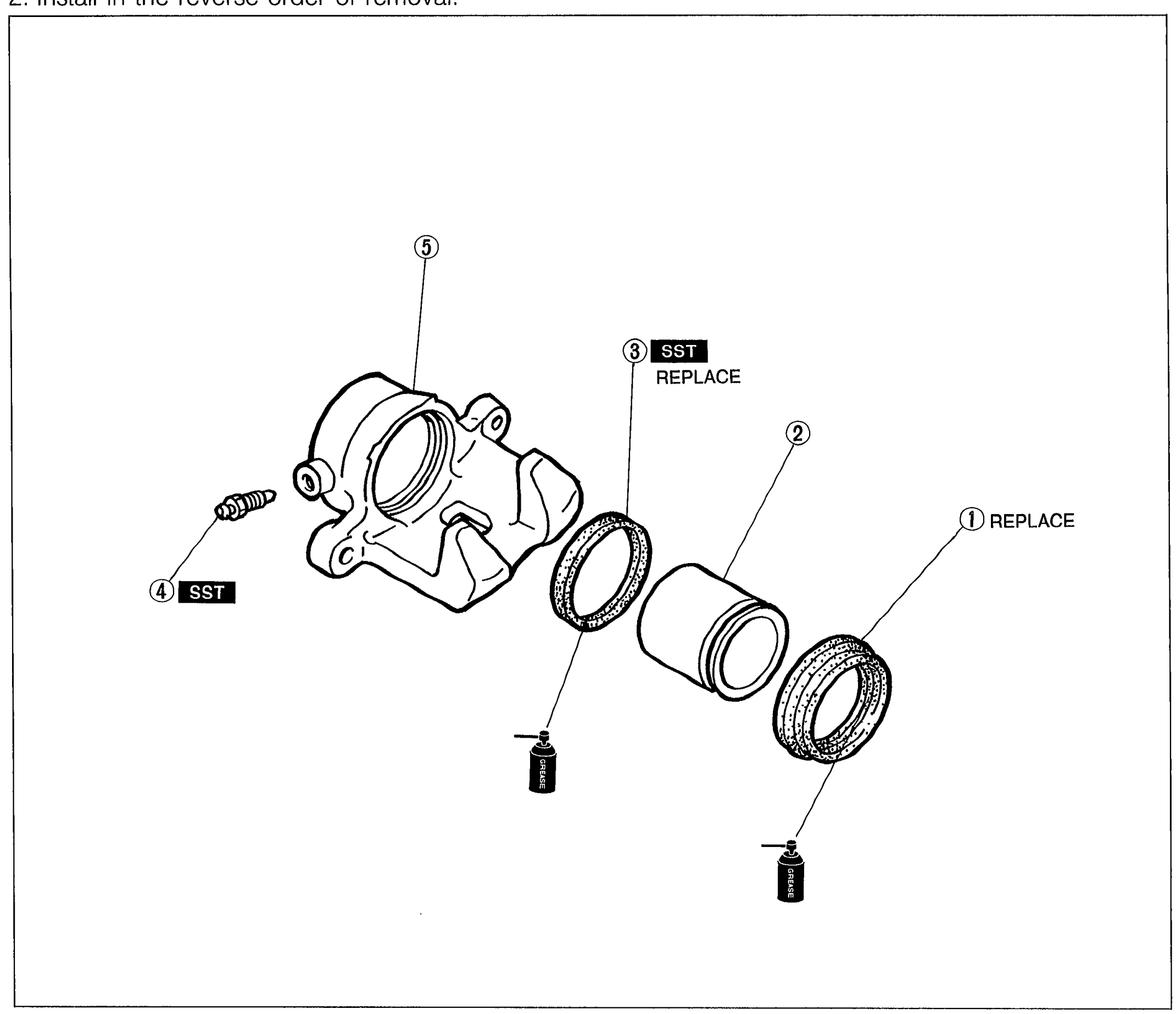 BRAKE SYSTEM — CALIPER Disassembly / Inspection / Assembly
