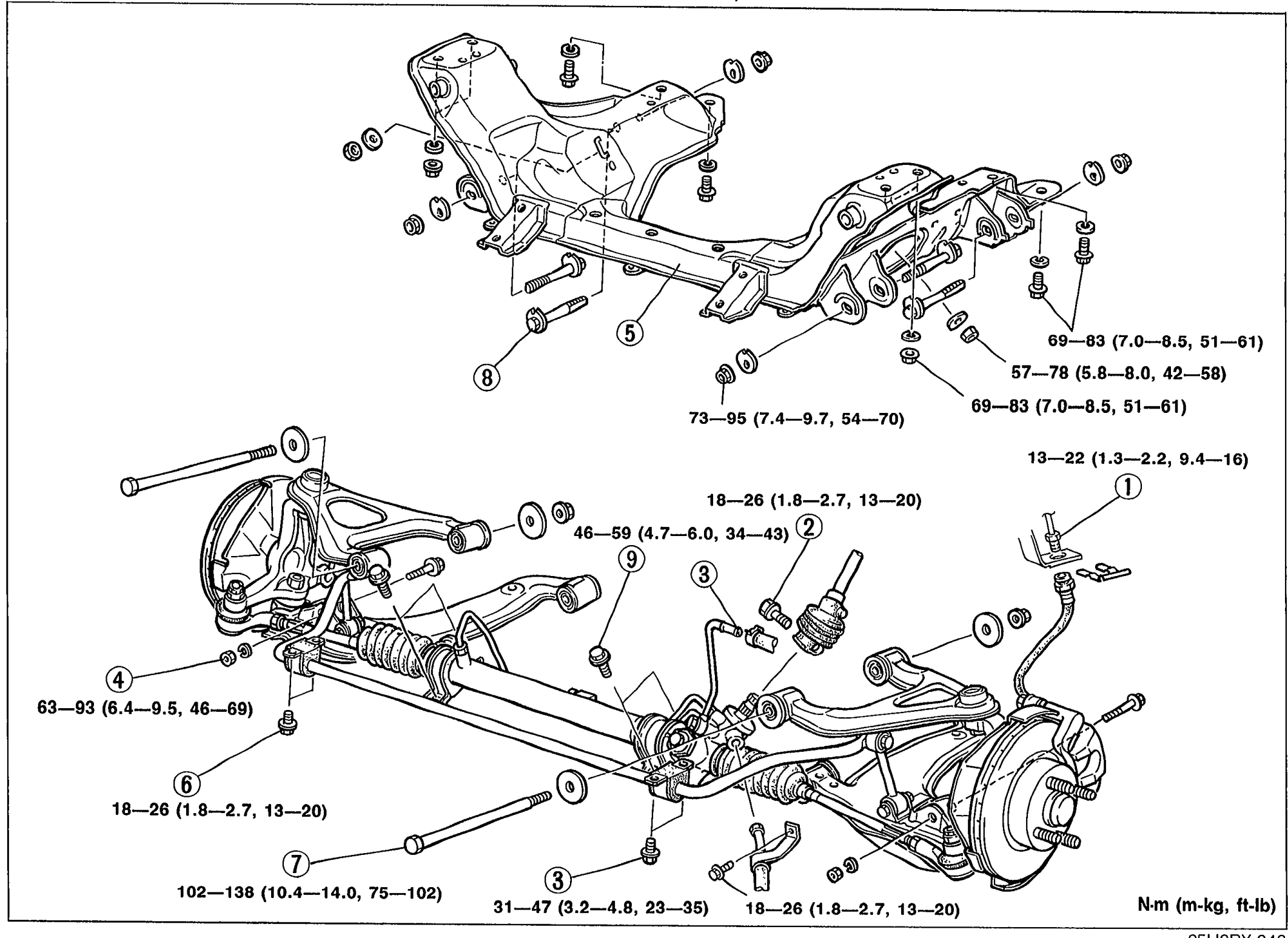 FRONT SUSPENSION (DOUBLE-WISHBONE) - CROSSMEMBER