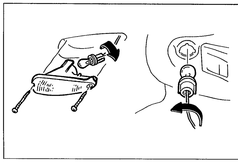 Photo of front turn-signal bulb assembly being inspected.