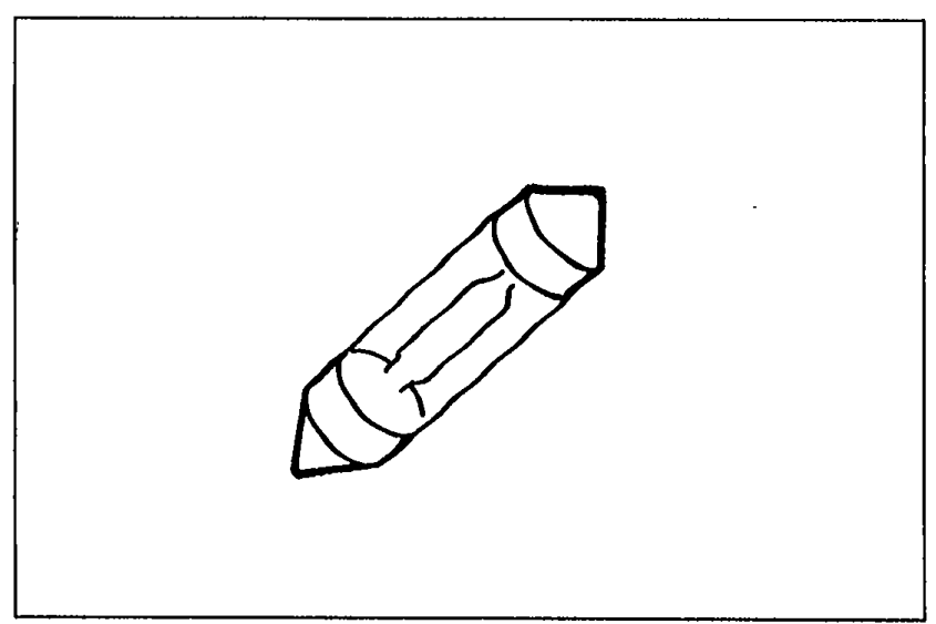 Illustration of an automotive interior lamp bulb (festoon-type) shown isolated for the Step 3 bulb inspection.
