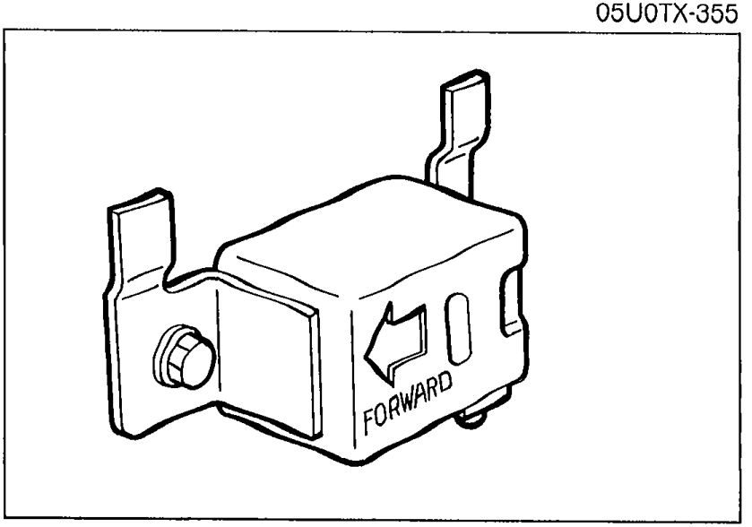Crash sensor with FORWARD arrow showing orientation direction for mounting.