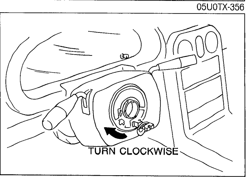 Clock spring connector being turned clockwise during adjustment.