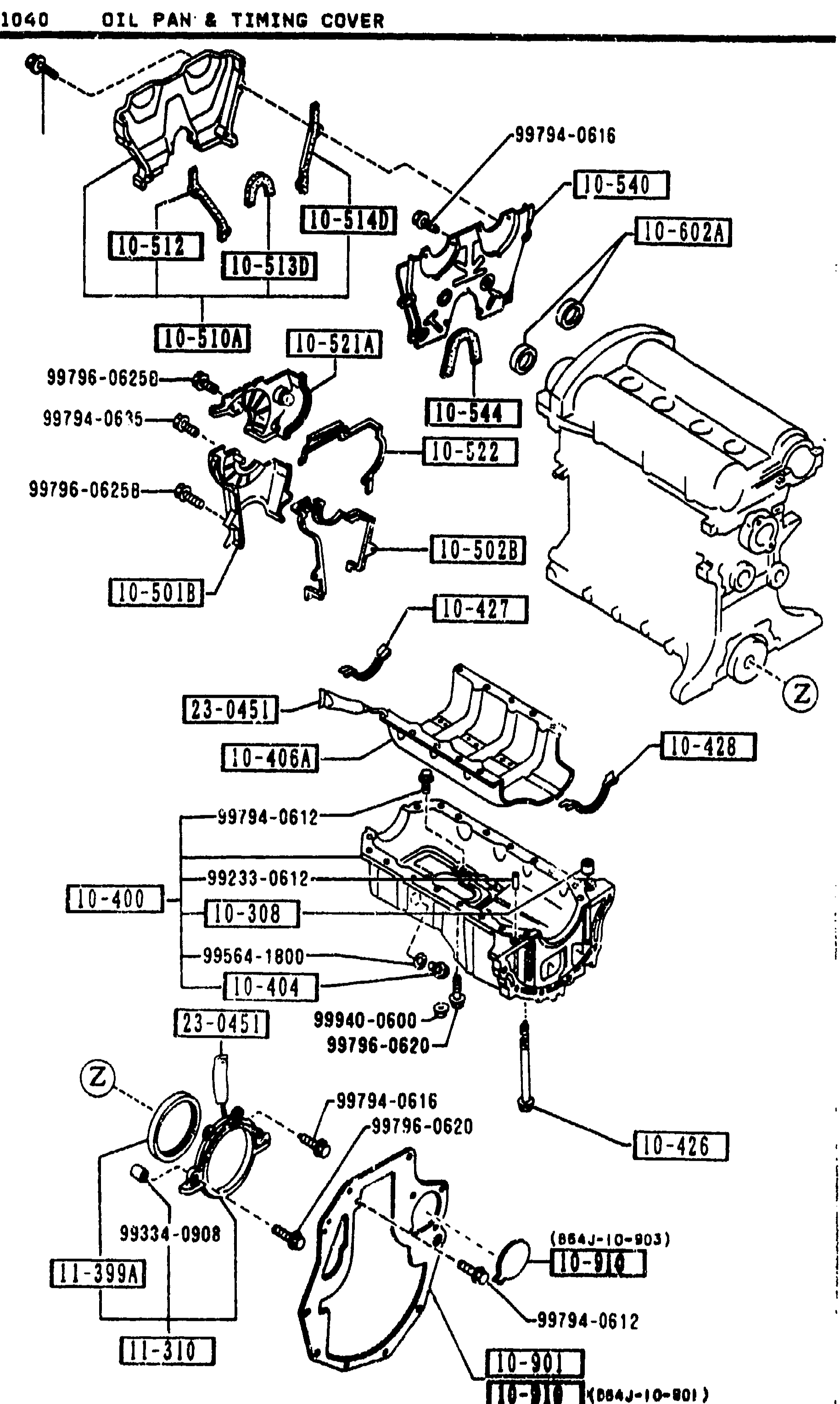 1040 OIL PAN & TIMING COVER