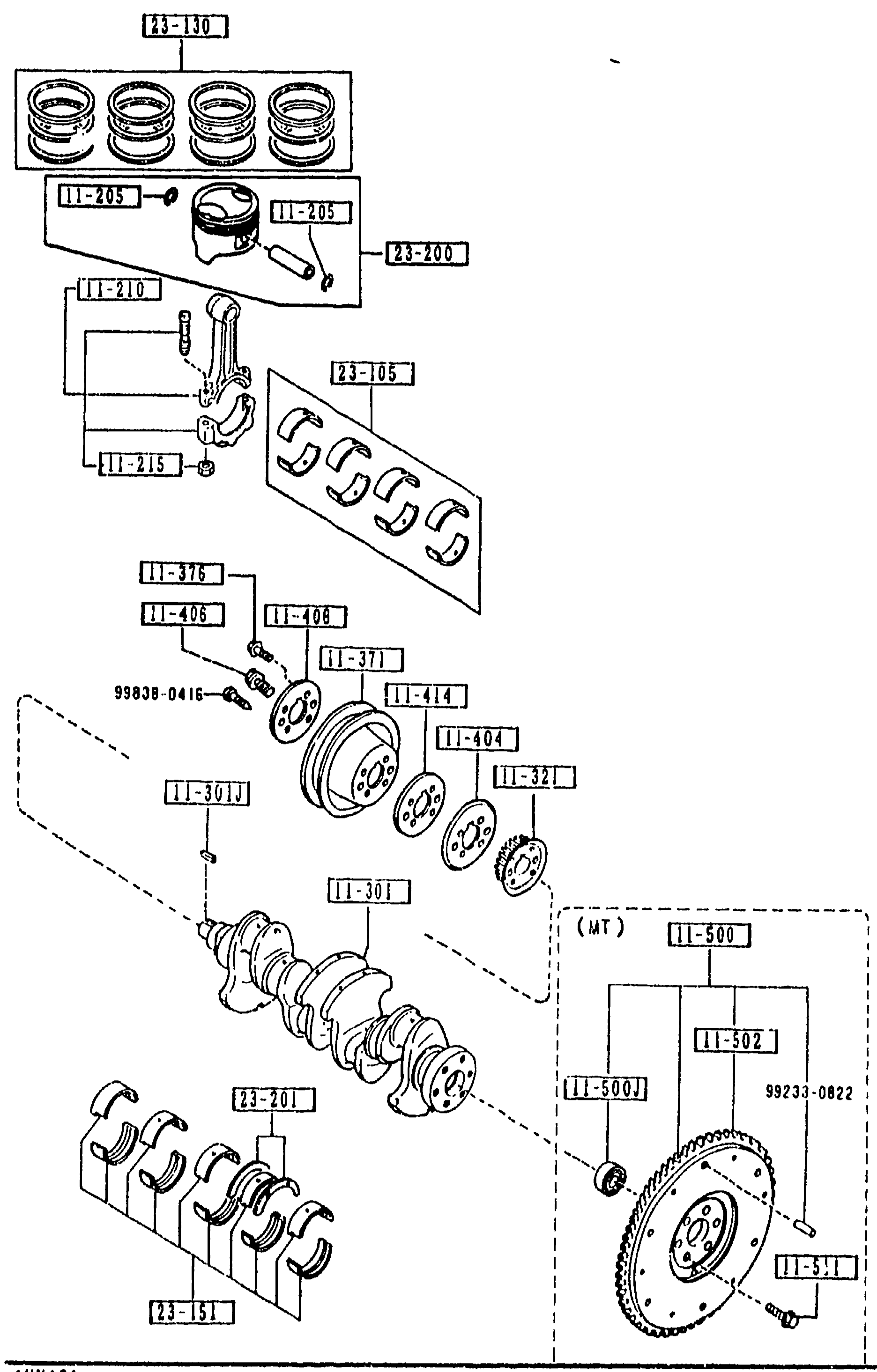 1100 PISTON, CRANKSHAFT & FLYWHEEL