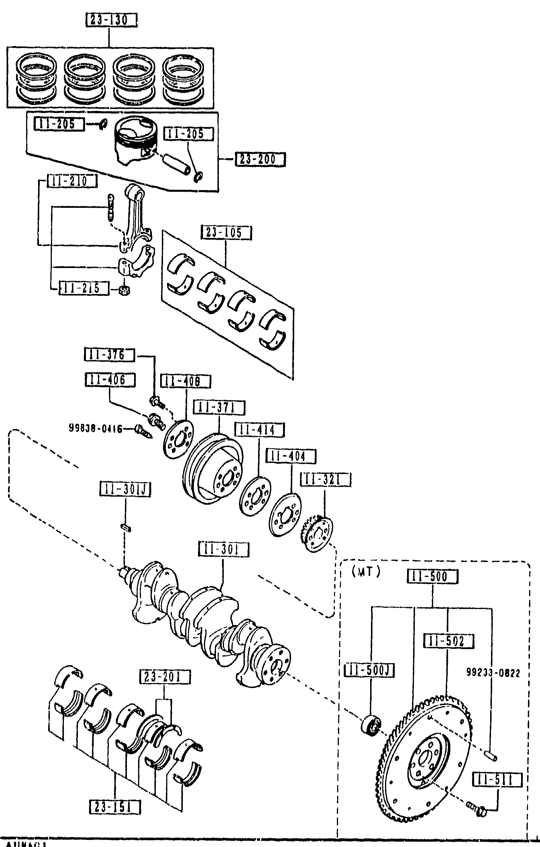 1100 -2 PISTON, CRANKSHAFT & FLYWHEEL