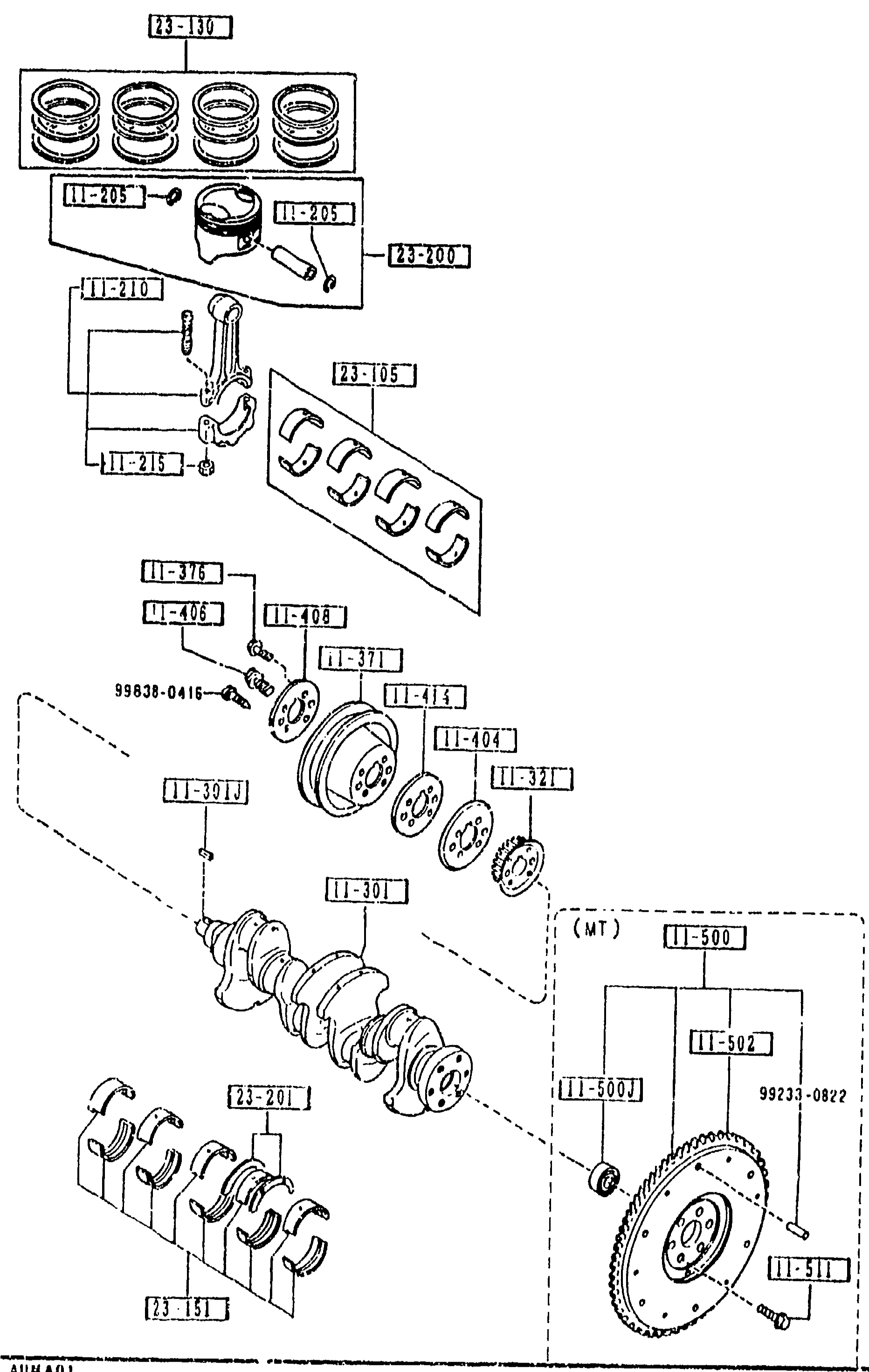 1100 -3 M PISTON, CRANKSHAFT & FLYWHEEL