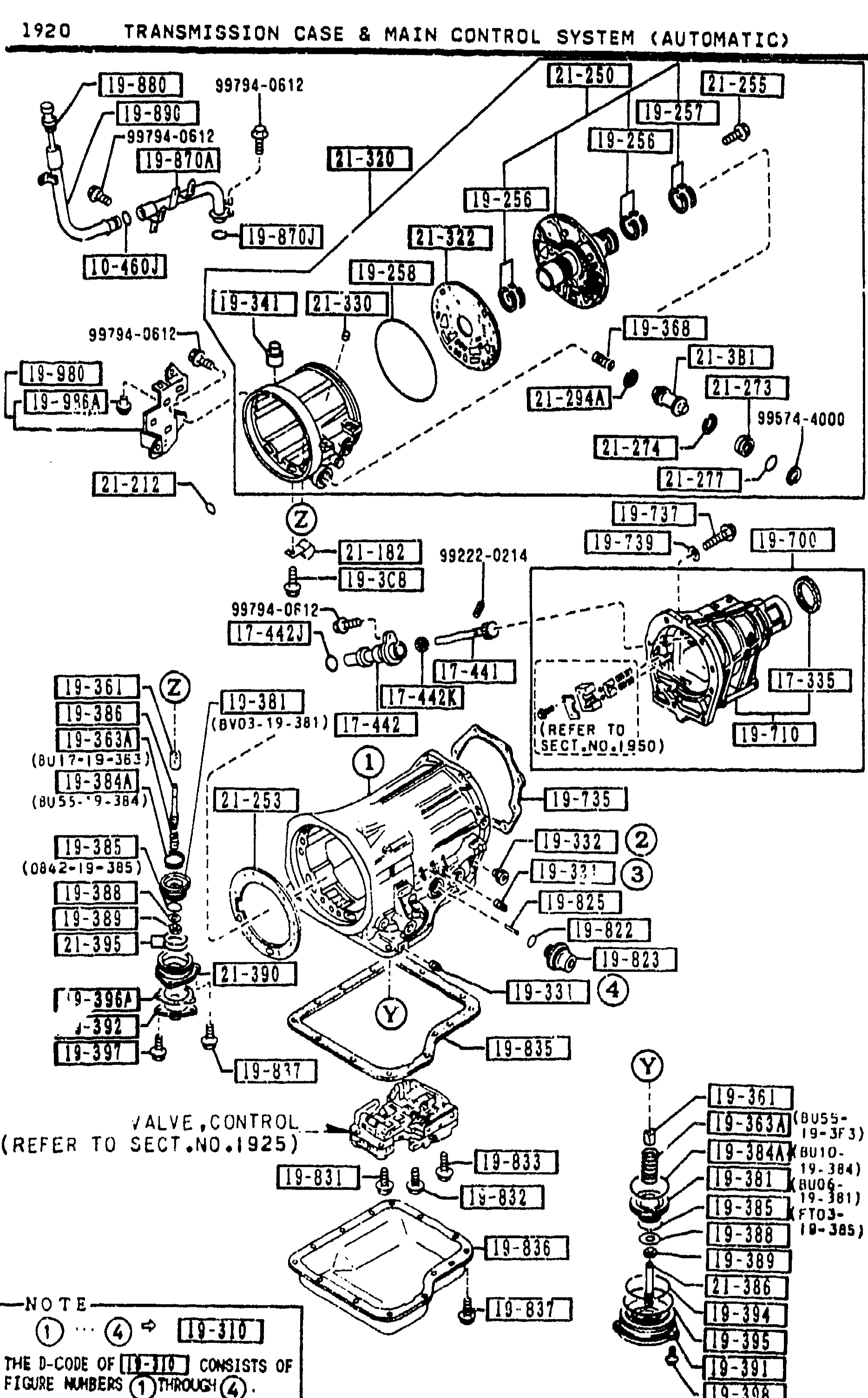 1920 TRANSMISSION CASE & MAIN CONTROL SYSTEM (AUTOMATIC)