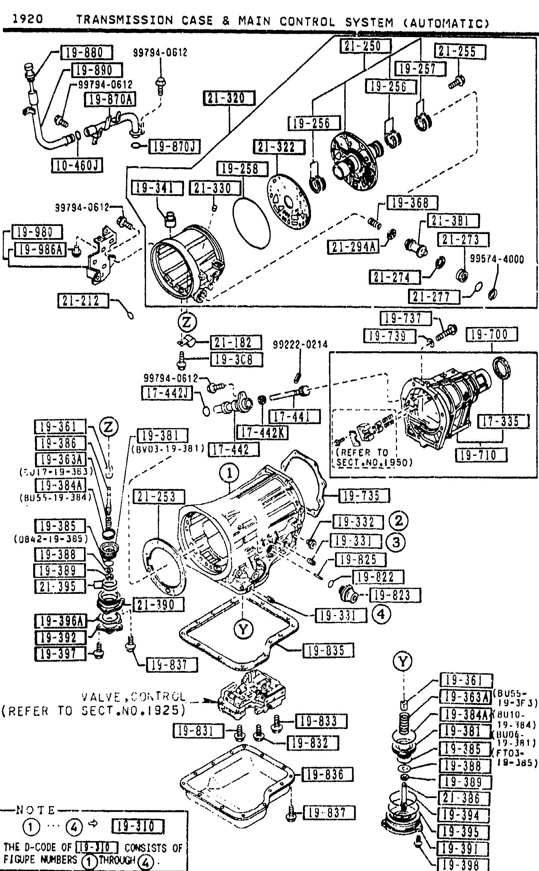 1920 TRANSMISSION CASE & MAIN CONTROL SYSTEM (AUTOMATIC)
