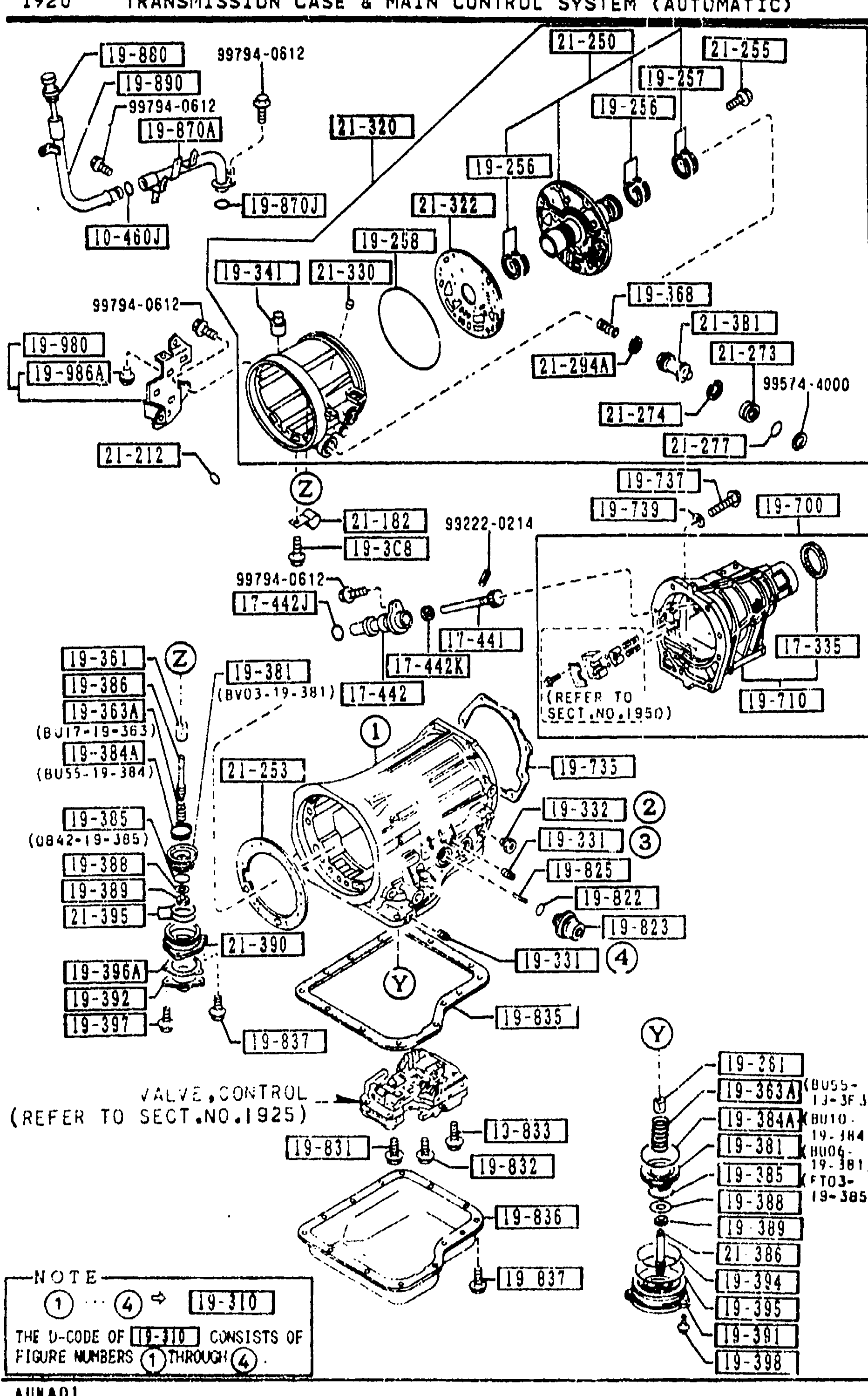 1920 TRANSMISSION CASE & MAIN CONTROL SYSTEM (AUTOMATIC)