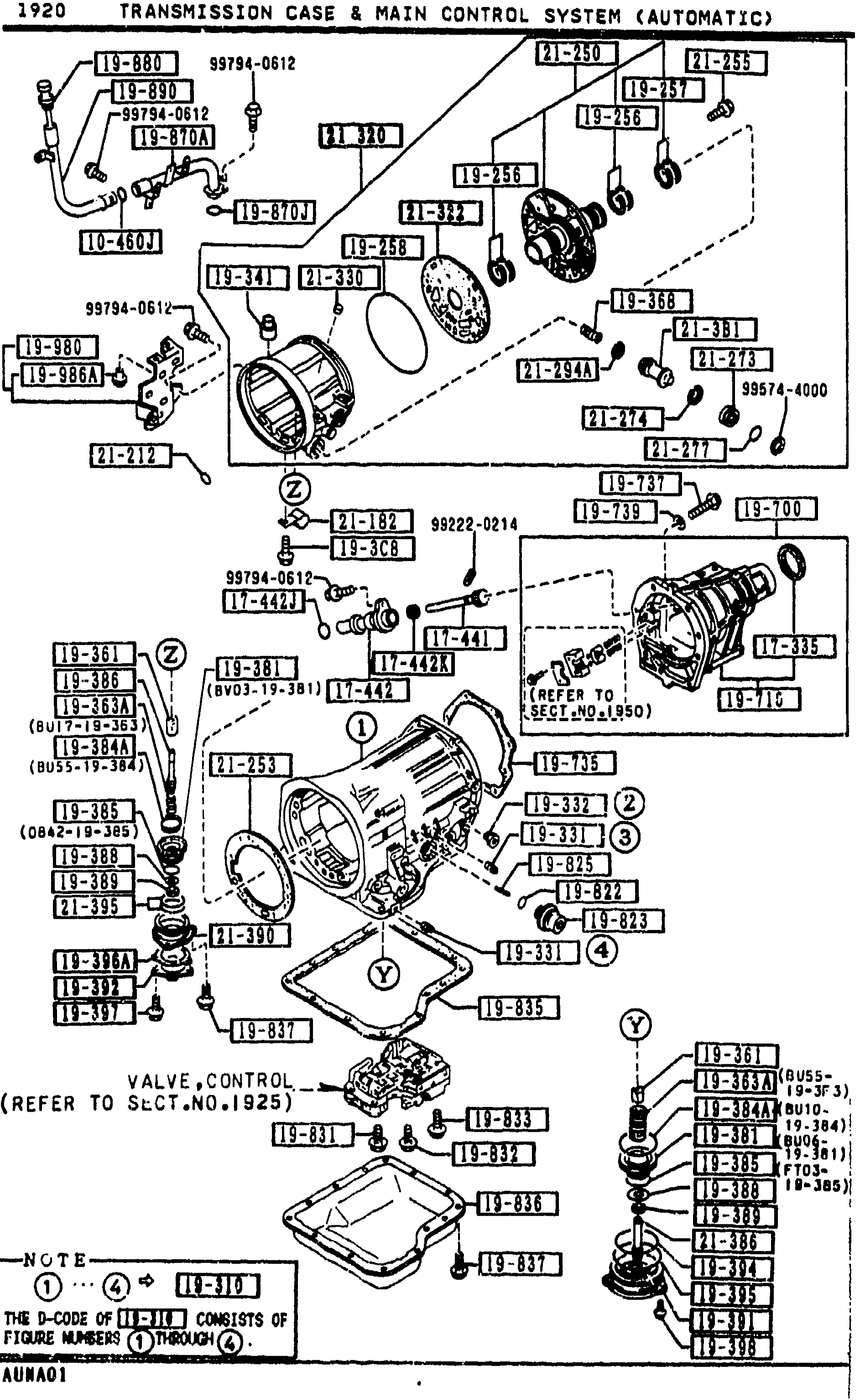 1920 TRANSMISSION CASE & MAIN CONTROL SYSTEM (AUTOMATIC)