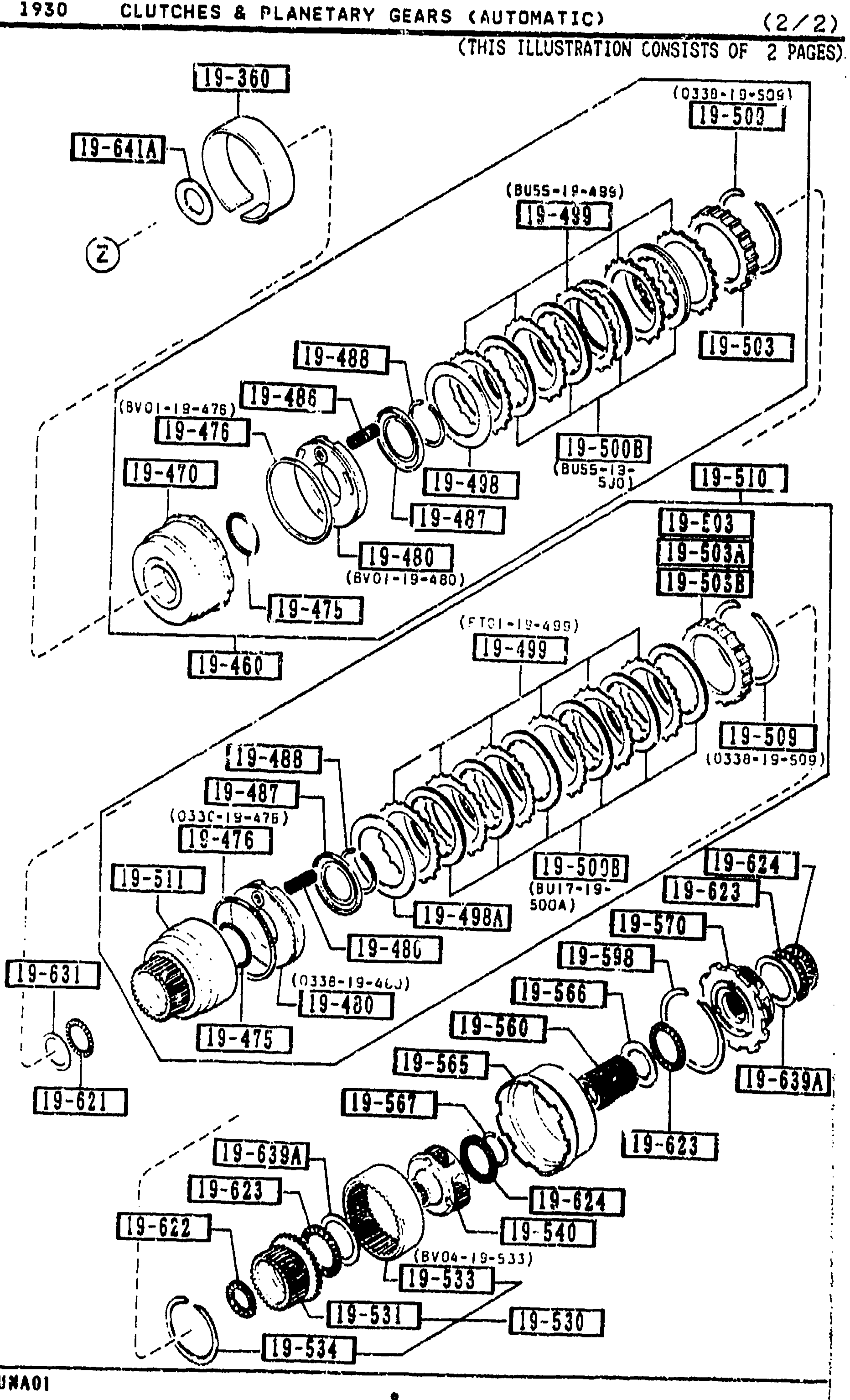 1930 -6 M CLUTCHES & PLANETARY GEARS (AUTOMATIC) (CONT'D)