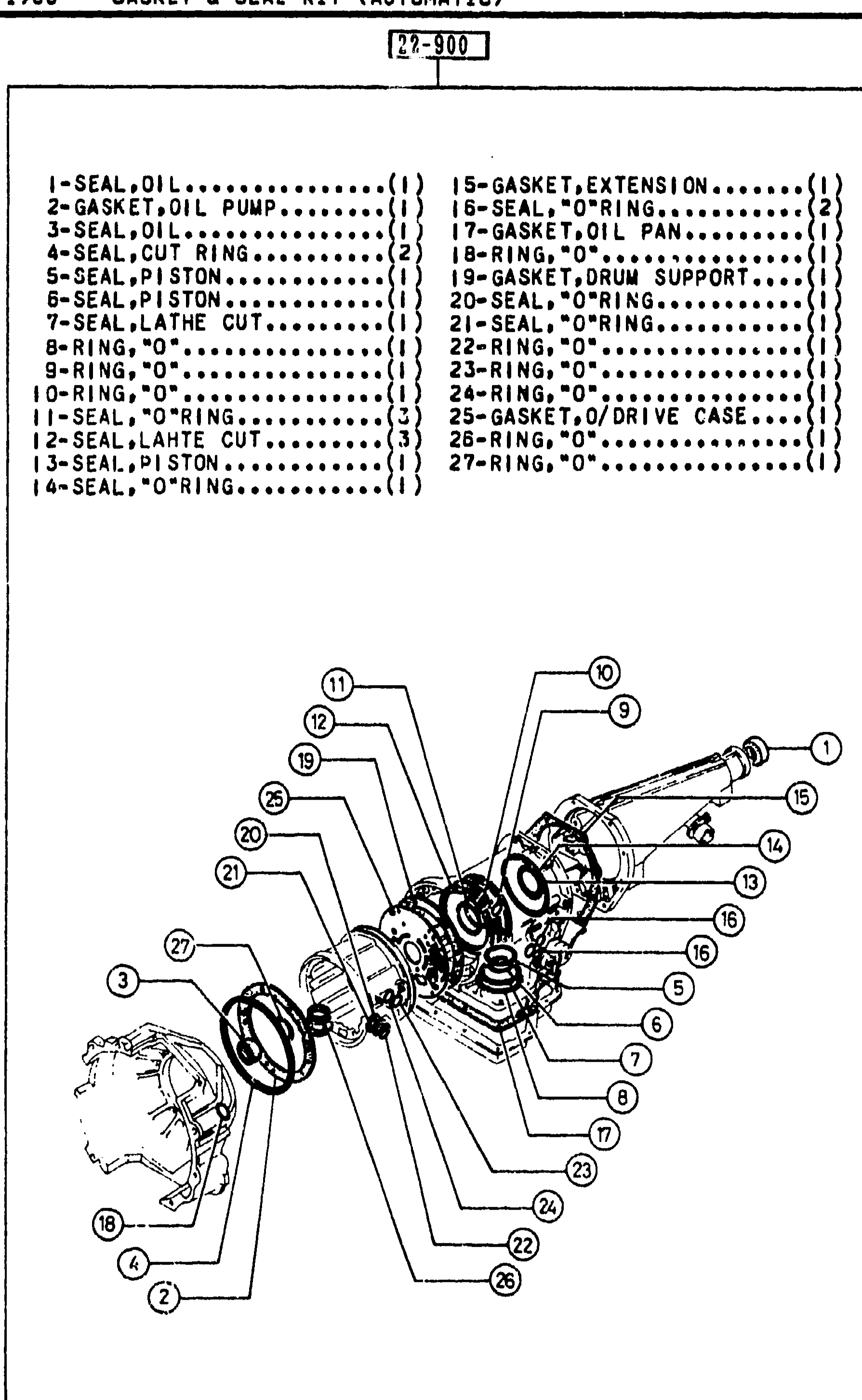 1960 GASKET & SEAL KIT (AUTOMATIC)