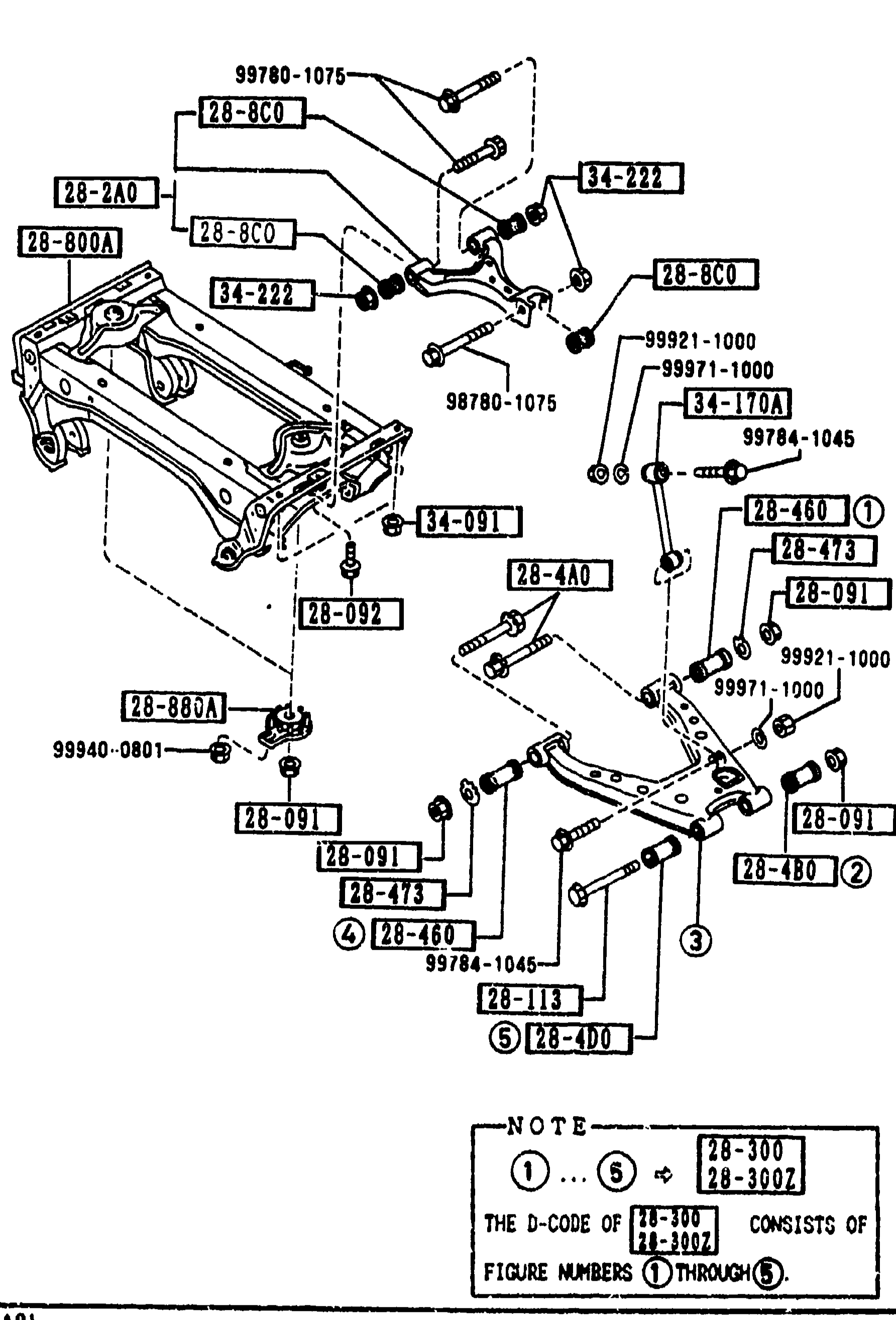2830 REAR LOWER ARMS & SUB FRAME