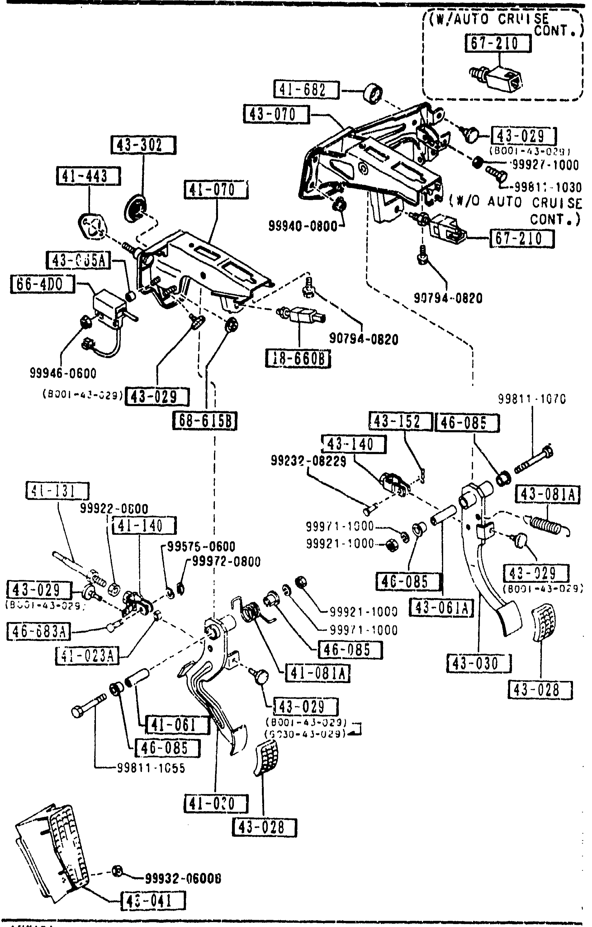 4300 CLUTCH & BRAKE PEDALS (MANUAL TRANSMISSION)