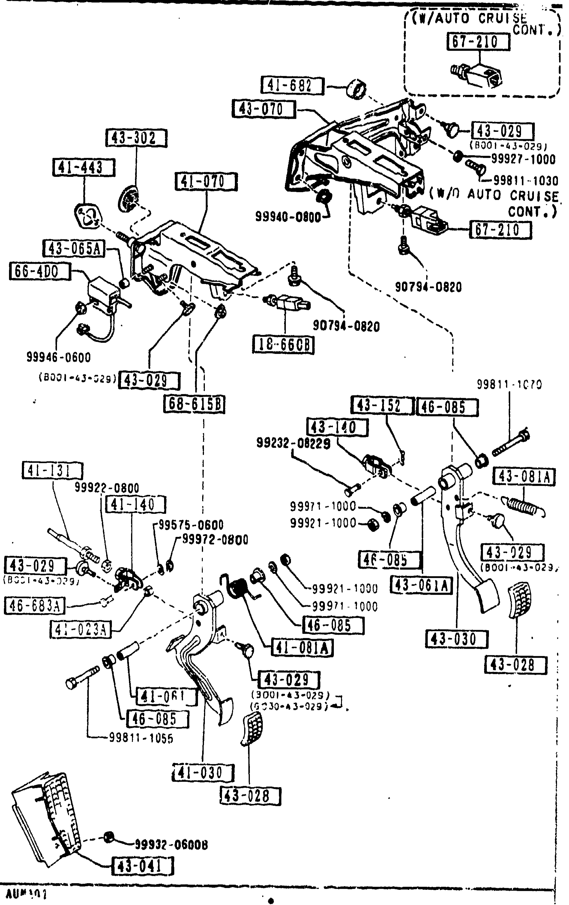 4300 CLUTCH & BRAKE PEDALS (MANUAL TRANSMISSION)