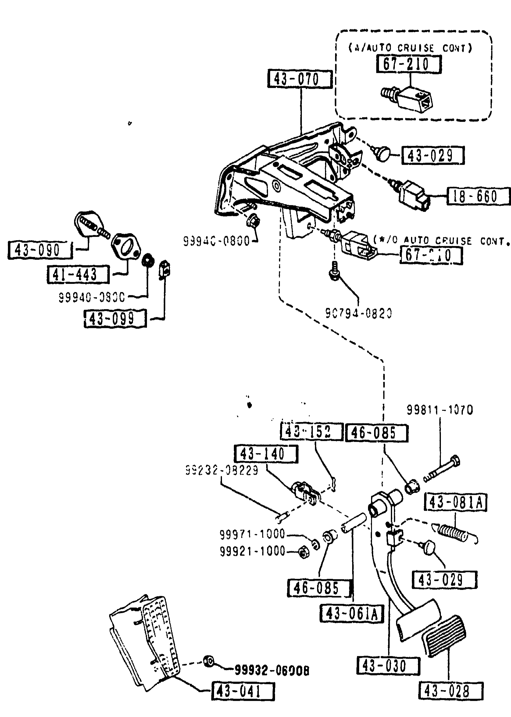 4300A BRAKE PEDALS (AUTOMATIC TRANSMISSION)