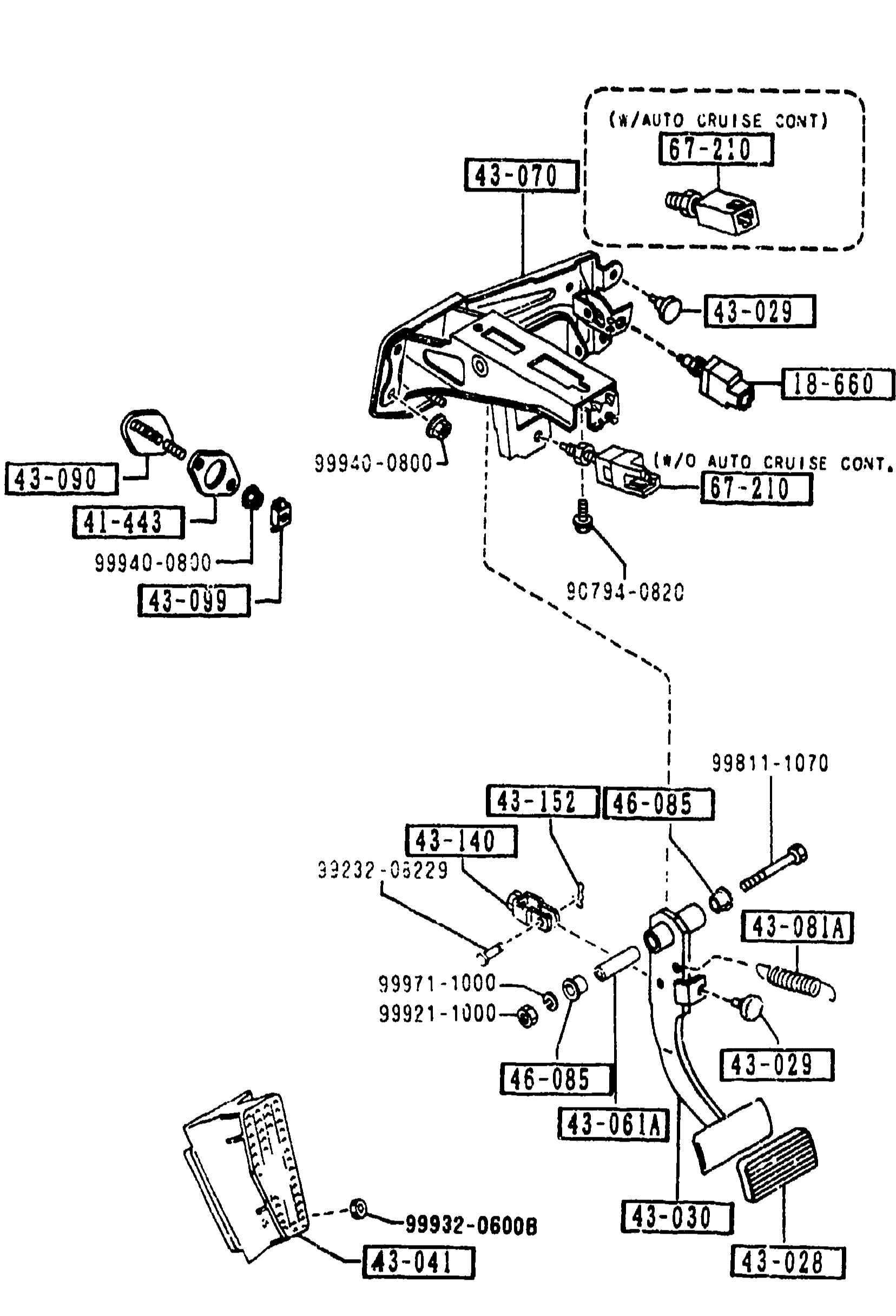 4300A BRAKE PEDALS (AUTOMATIC TRANSMISSION)