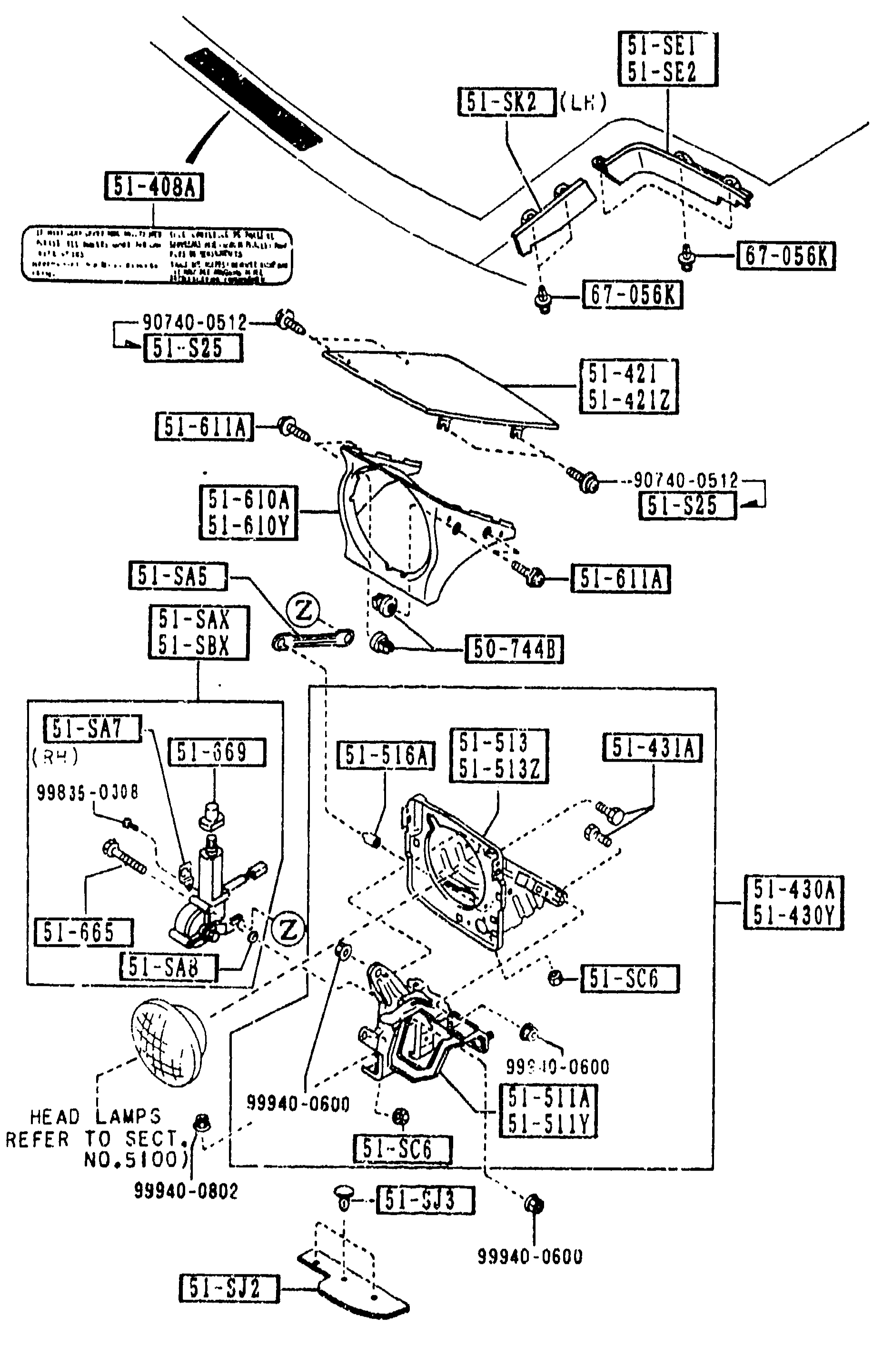 HEAD LAMP RETRACTORS (5103) — continued