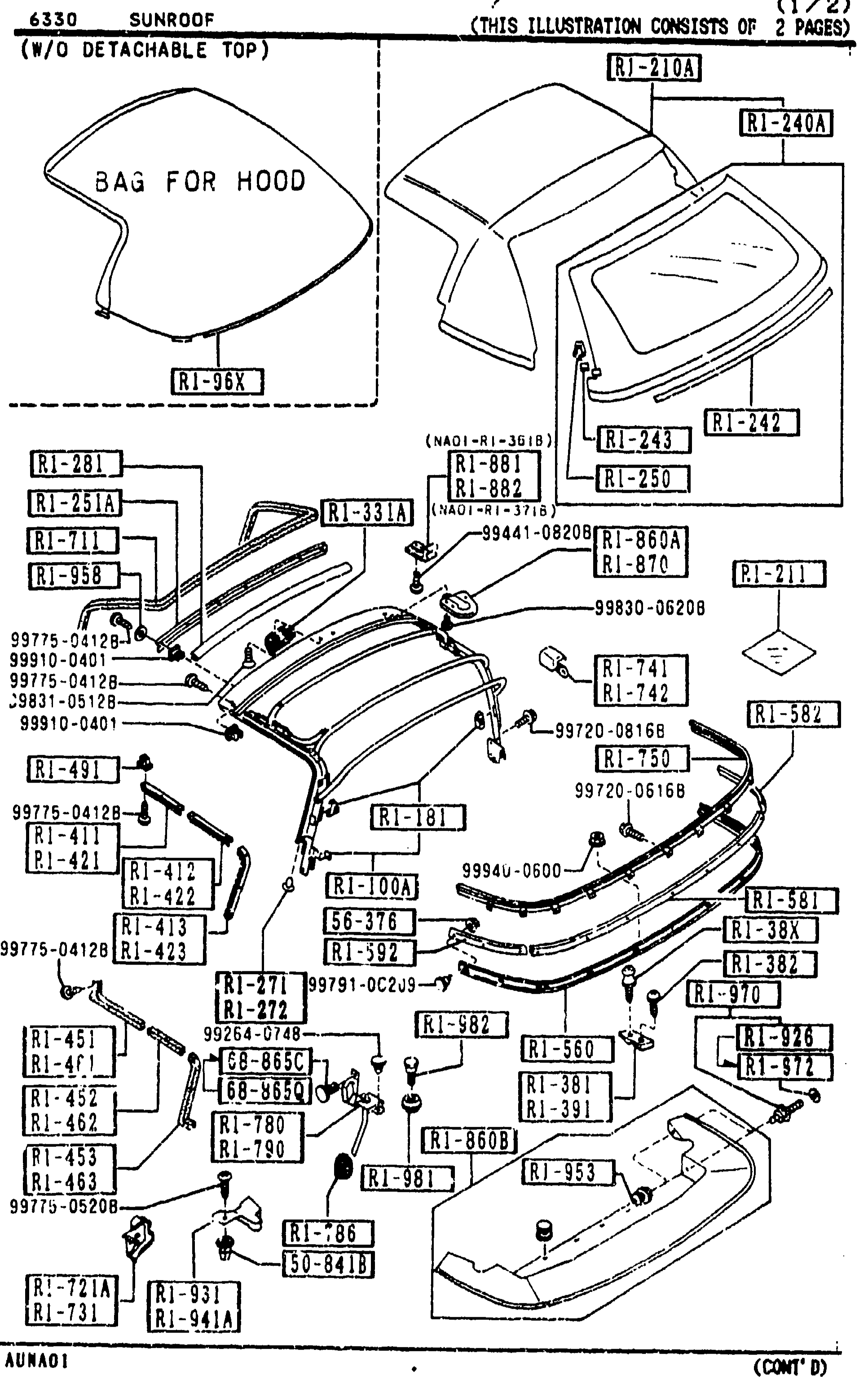 6330 SUNROOF (W/O DETACHABLE TOP) — (1/2)