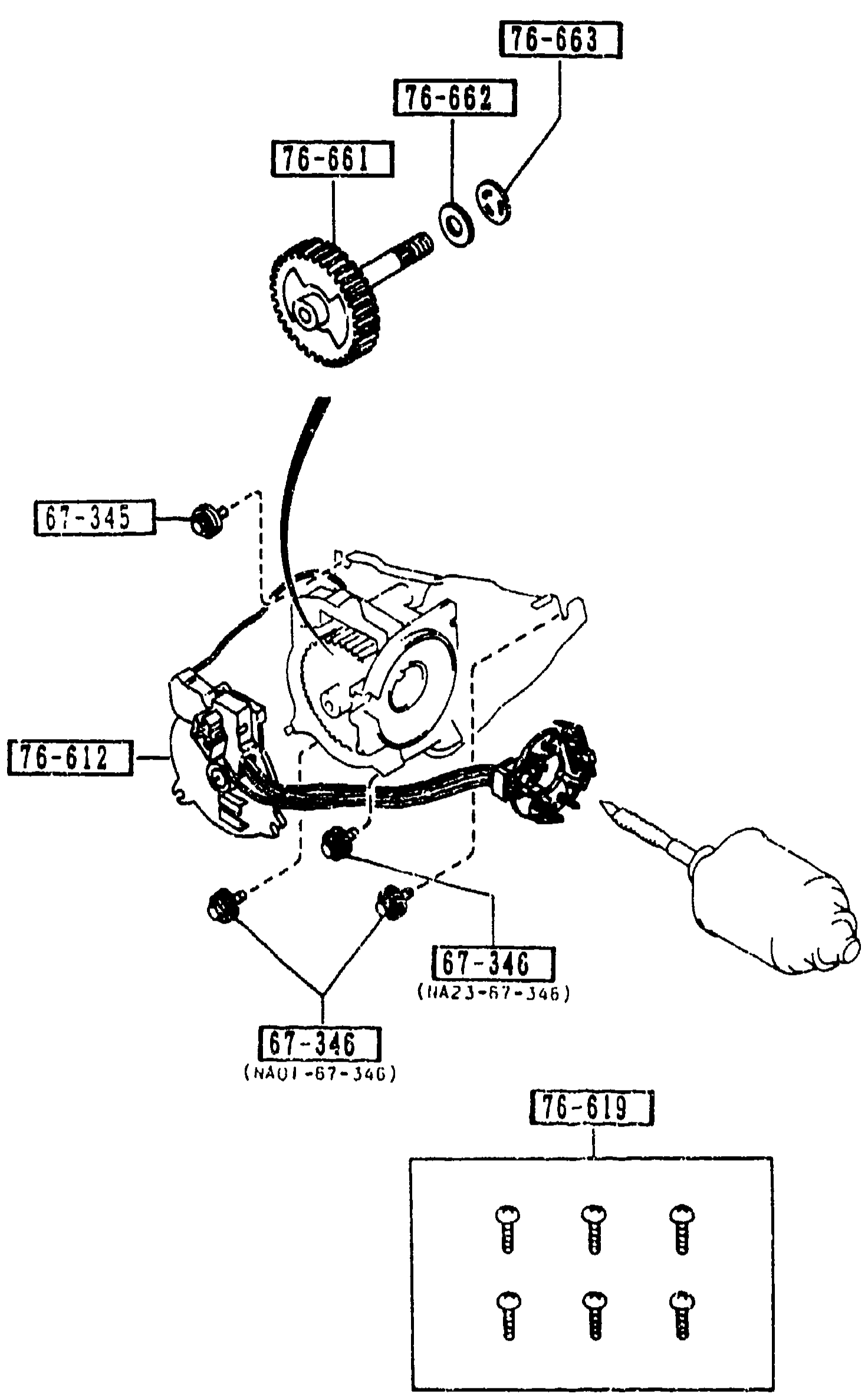 6740 WIPER MOTOR COMPONENTS (FRONT)
